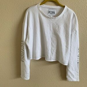 VS Sport Athletic Long Sleeve Cropped Sweatshirt Top 🌴
